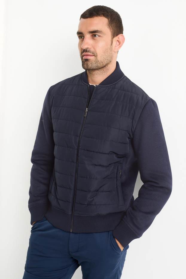 Hommes - Blouson surpiqué - bleu foncé