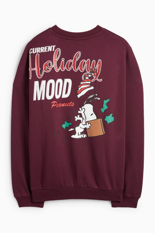 Women - Christmas sweatshirt - Peanuts - bordeaux