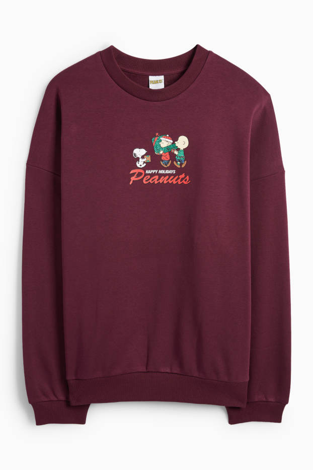Women - Christmas sweatshirt - Peanuts - bordeaux