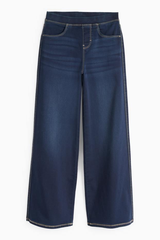 Bambine - Jeggings a gamba larga - jeans blu scuro