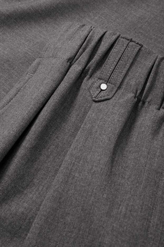 Femmes - Pantalon en toile - mid waist - tapered fit - gris