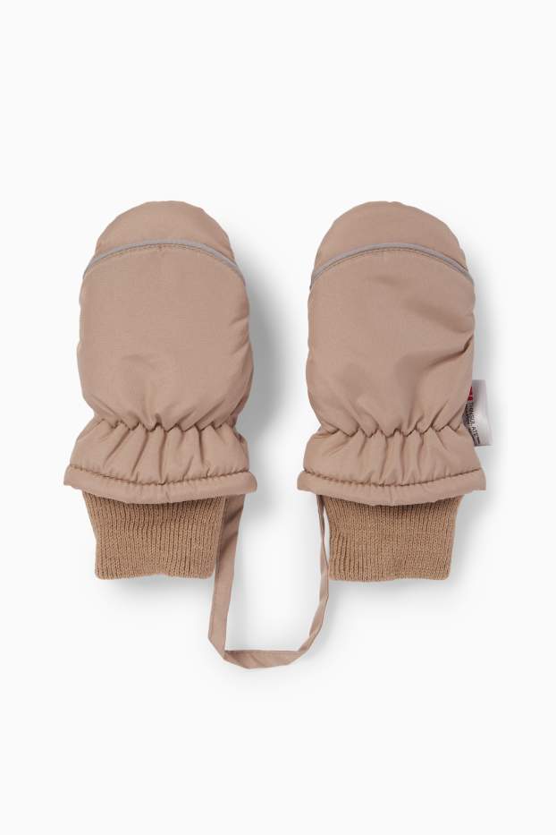 Baby Jungen - Baby-Fäustlinge - gefüttert - beige