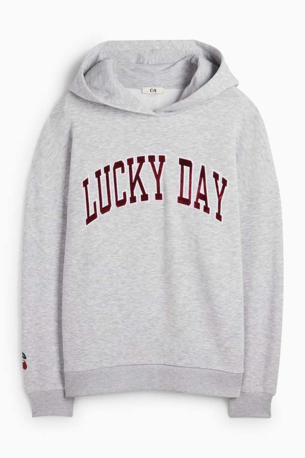 Women - Hoodie - oversized - light gray-melange