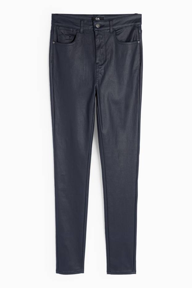 Damen - Stoffhose - High Waist - Skinny Fit - dunkelblau