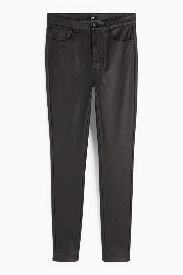 Femei - Pantaloni de stofă - talie înaltă - skinny fit - negru