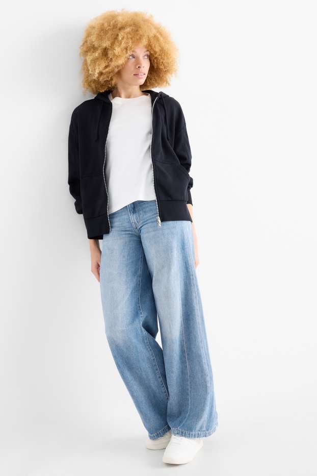 Dames - Wide leg jeans - mid waist - jeanslichtblauw