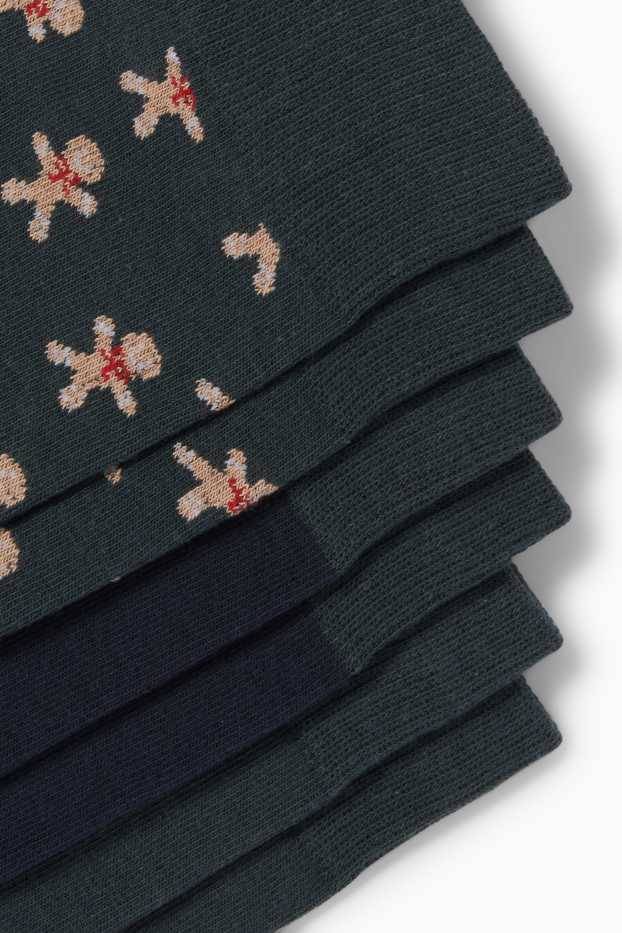 Herren - Mini Me - Multipack 3er - Herren-Weihnachts-Socken mit Motiv - dunkelblau