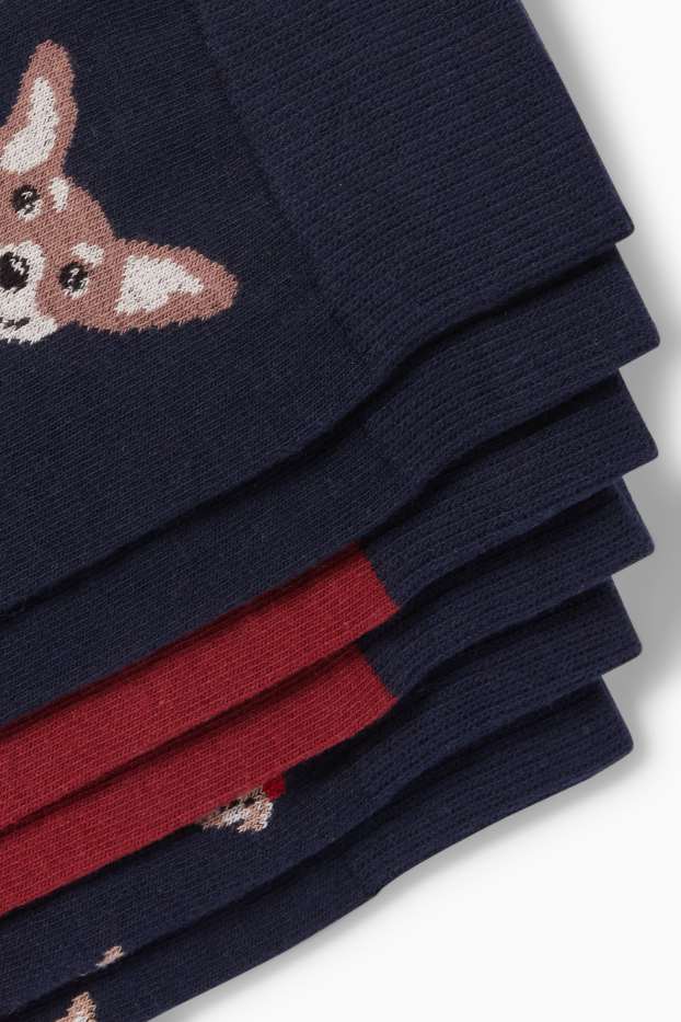 Herren - Multipack 3er - Weihnachts-Socken mit Motiv - dunkelblau