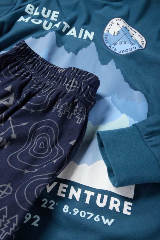 Děti - chlapci - Pyžamo - 2dílné - petrolejová