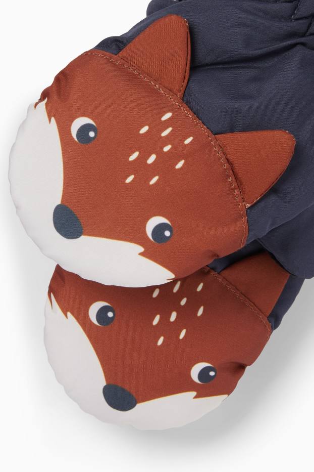 Baby: meisjes - Vos - babywanten - gevoerd - donkerblauw