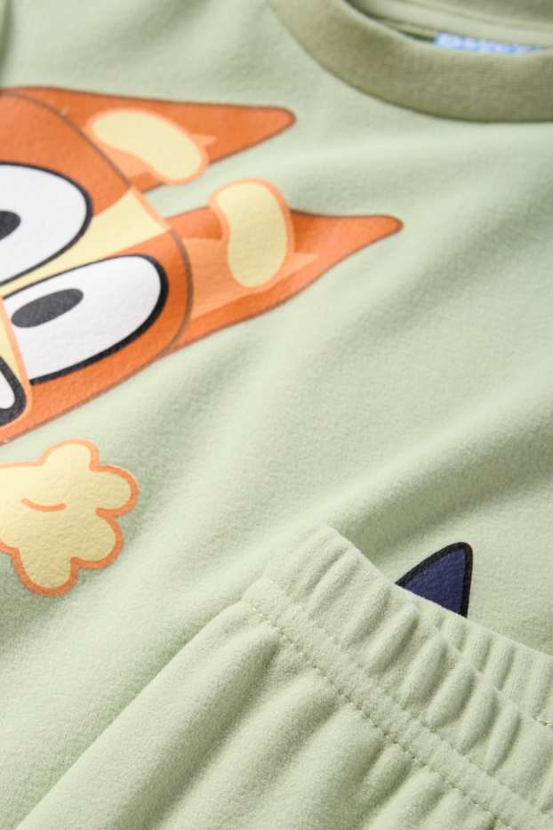 Kinder Jungen - Bluey - Fleece-Pyjama - 2 teilig - hellgrün