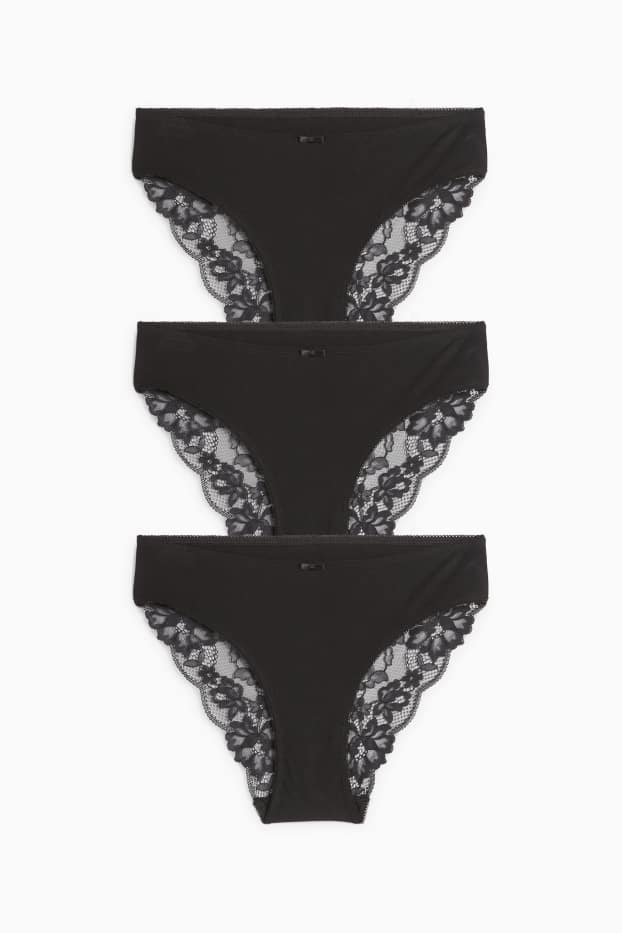 Women - Multipack of 3 - knickers - black