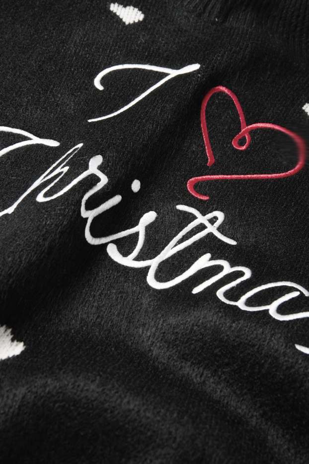 Femei - Pulover cu motive de Crăciun - I Love Christmas - negru