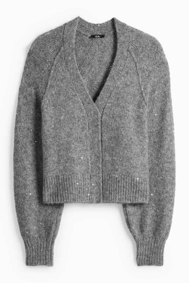 Dames - Gebreid vest - grijs