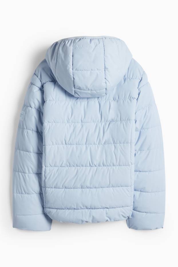 Enfants filles - Doudoune à capuche - finition déperlante - bleu clair