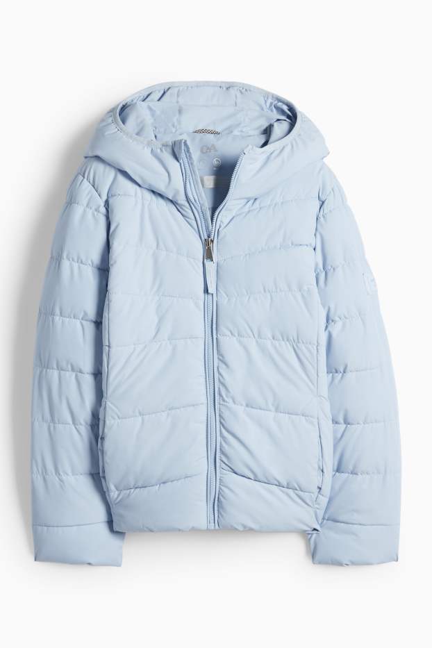 Enfants filles - Doudoune à capuche - finition déperlante - bleu clair