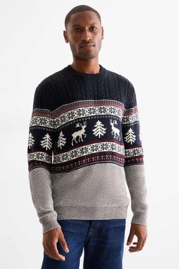 Men - Christmas jumper - dark blue