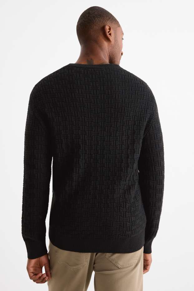 Men - Jumper - textured - black