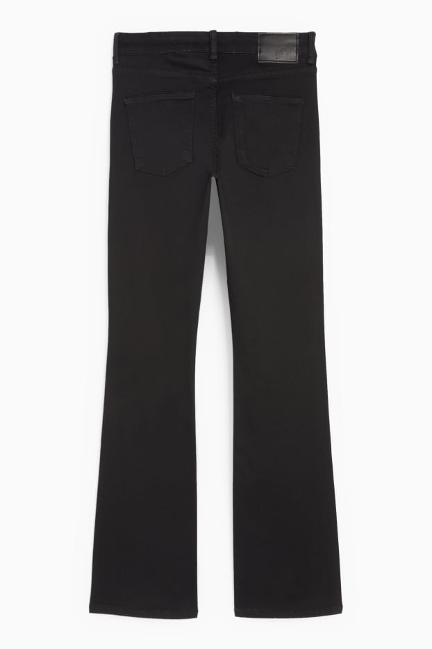 Dames - Bootcut jeans - mid waist - zwart