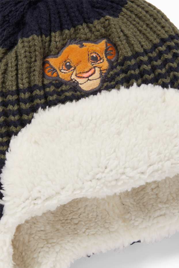 Baby Boys - The Lion King - baby pom-pom hat - striped - dark blue