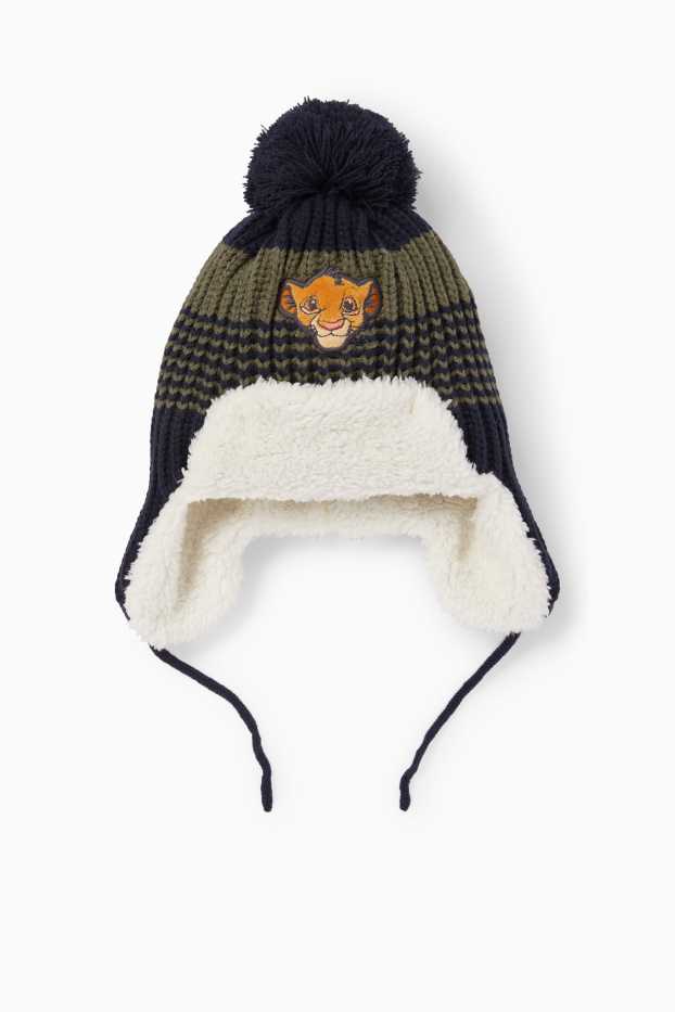 Baby Boys - The Lion King - baby pom-pom hat - striped - dark blue