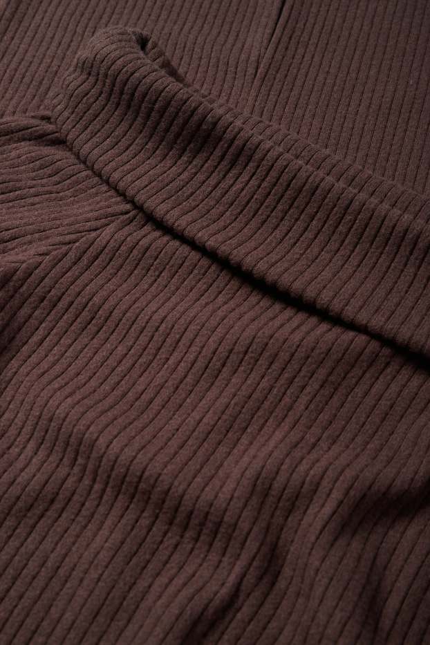 Damen - Strick-Bodycon-Kleid - gerippt - dunkelbraun