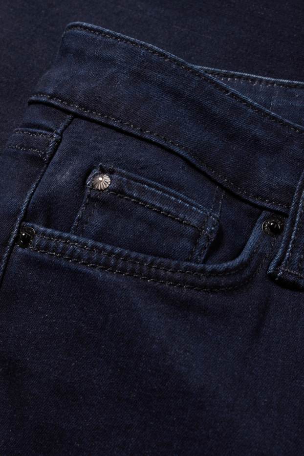 Femei - Straight jeans - talie medie - denim-albastru închis