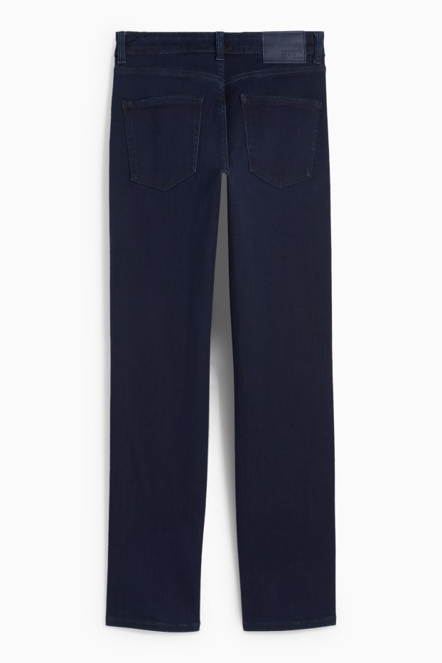 Femei - Straight jeans - talie medie - denim-albastru închis