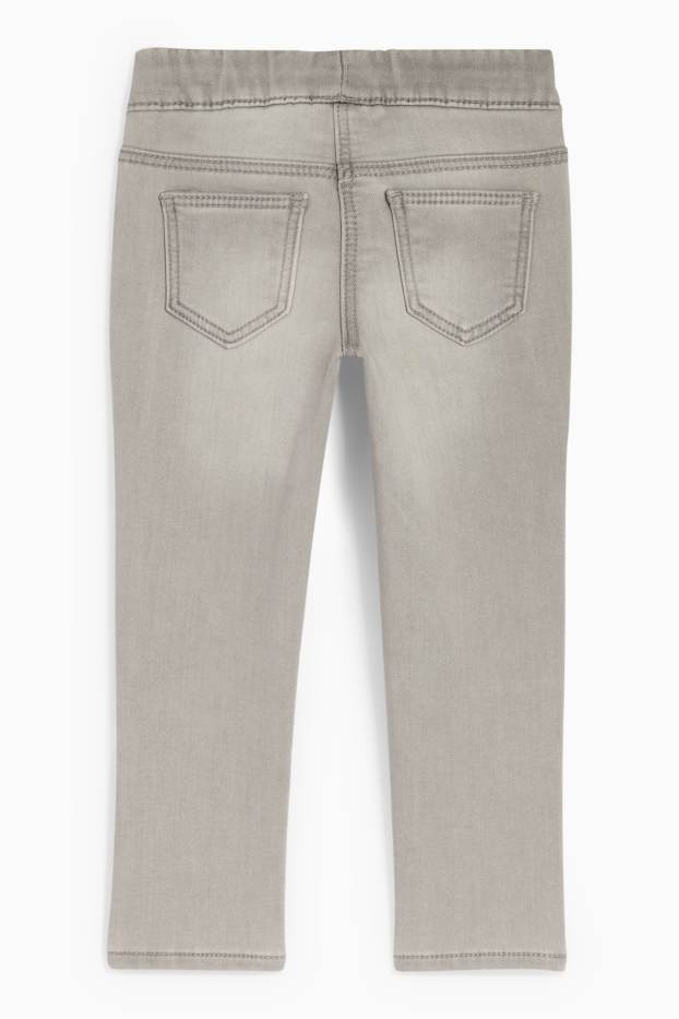 Kinder Mädchen - Stern - Skinny Jeans - Thermojeans - helljeansgrau