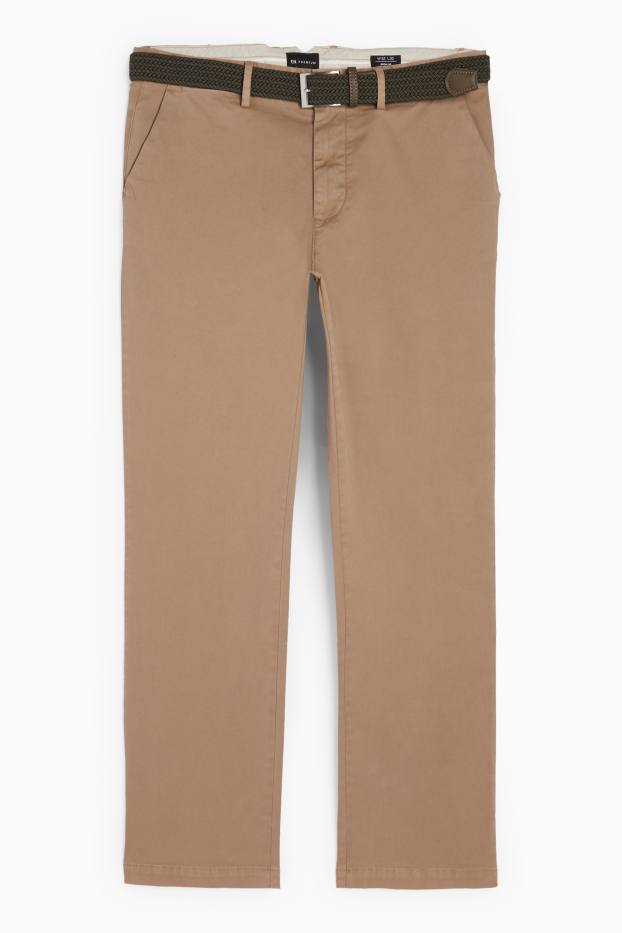 Bărbați - Chino cu curea - regular fit - bej