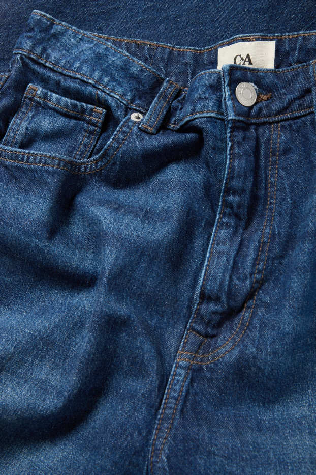 Dames - Wide leg jeans - high waist - jeansblauw