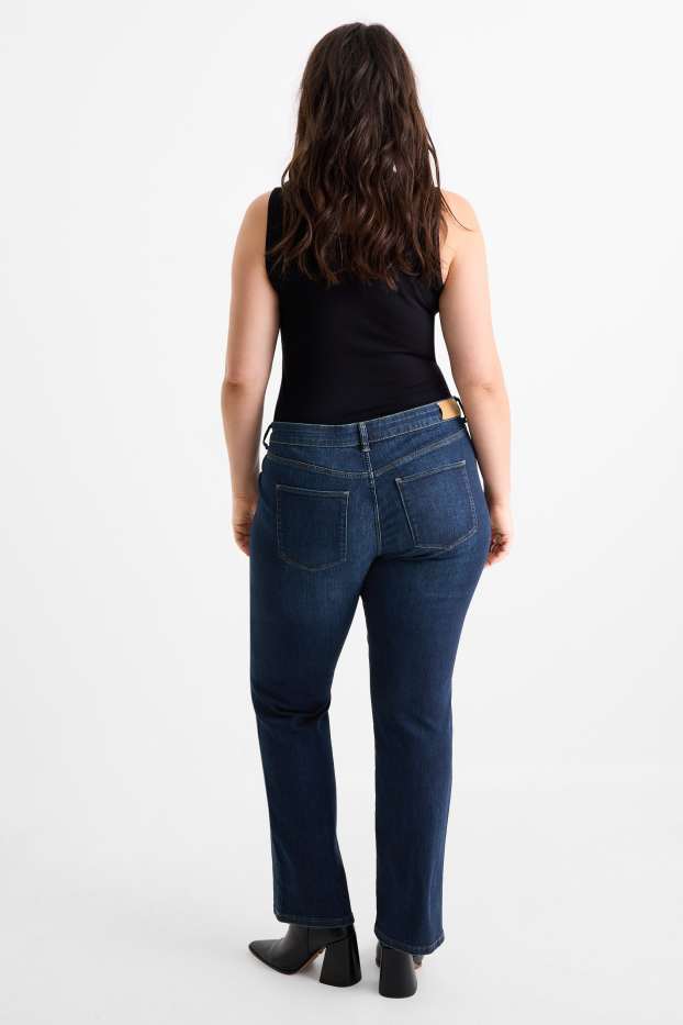 Women - Bootcut jeans - mid-rise waist - denim-dark blue