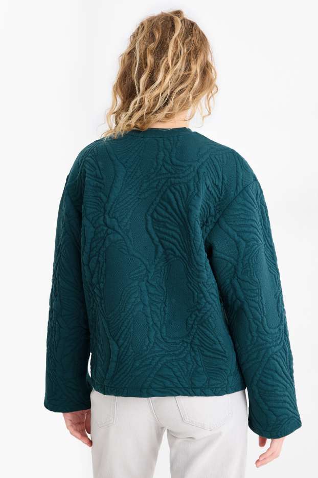 Femmes - Sweat - texturé - vert foncé