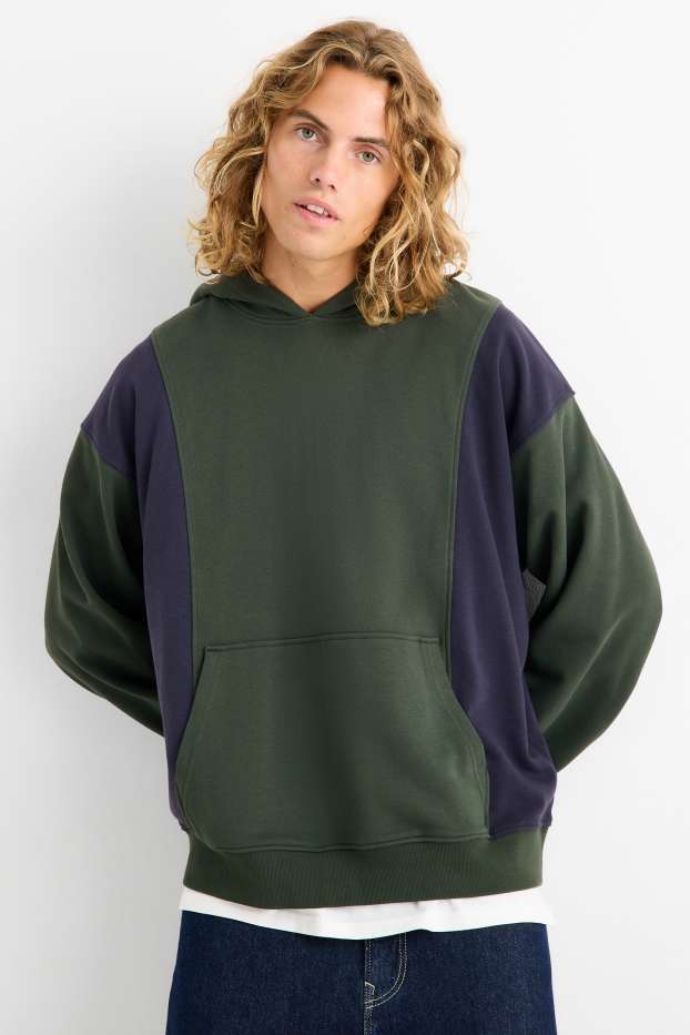 Hommes - Sweat à capuche - vert foncé