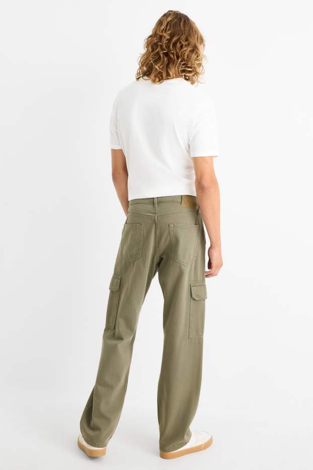 Hommes - Pantalon cargo - relaxed fit - kaki