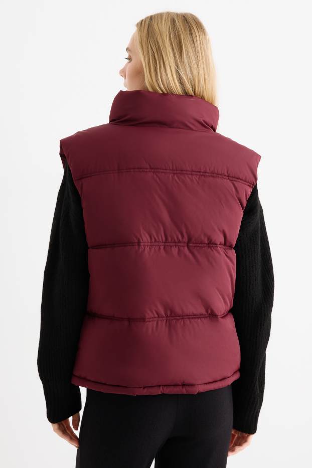 Women - Quilted gilet - bordeaux