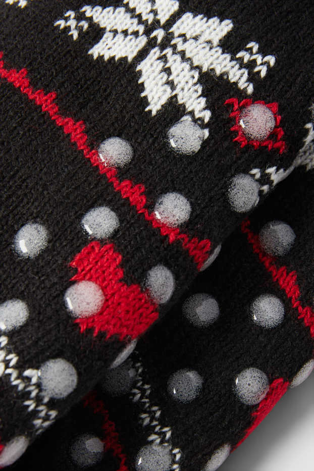 Damen - Anti-Rutsch-Socken - gemustert - schwarz