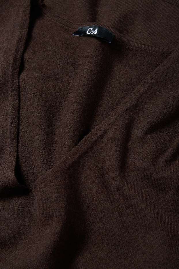 Women - V-neck jumper - dark brown