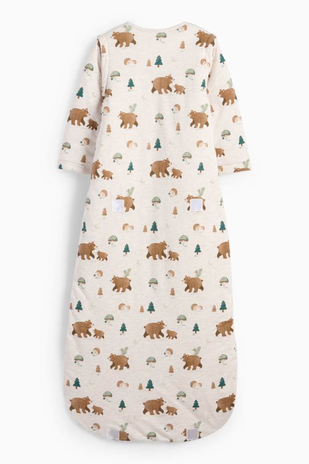 Baby Buben - Bär und Igel - Baby-Schlafsack - 18-36 Monate - hellbeige