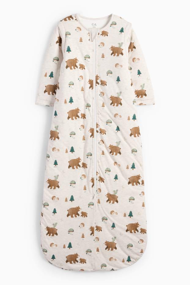 Baby Buben - Bär und Igel - Baby-Schlafsack - 18-36 Monate - hellbeige