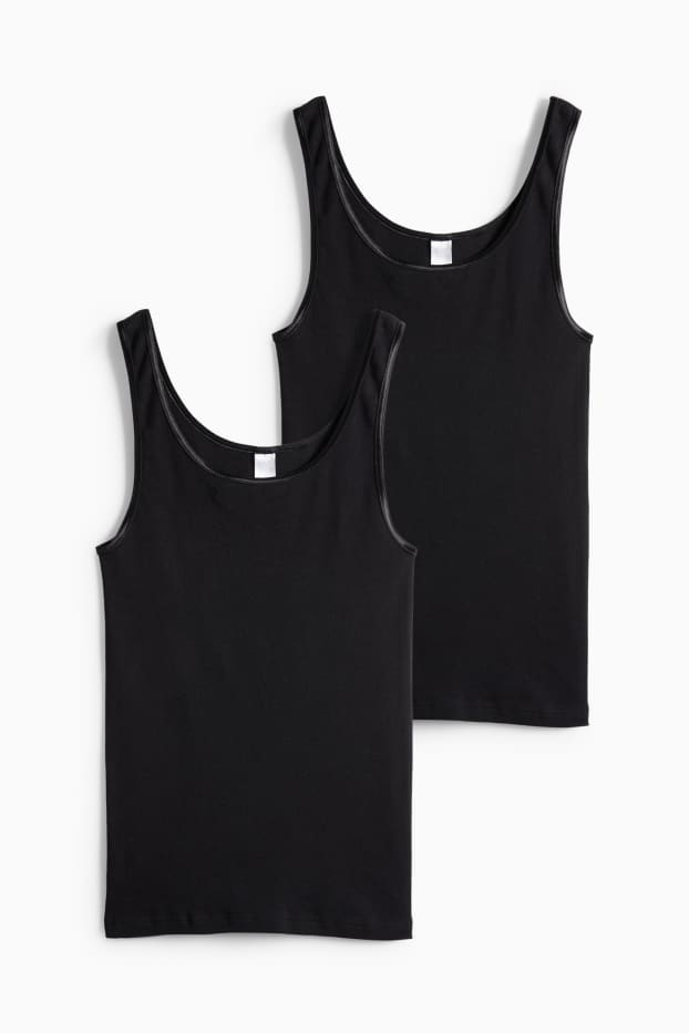 Donna - Confezione da 2 - canotta - nero
