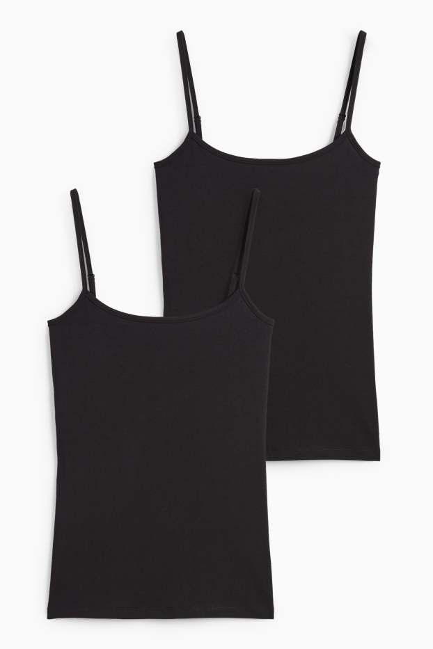 Dames - Set van 2 - top - zwart