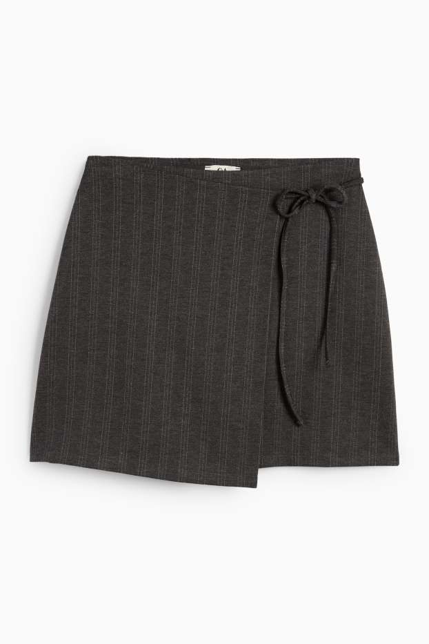 Dames - Skort - krijtstrepen - donkergrijs