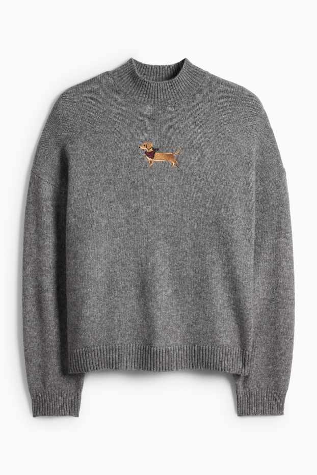 Dámské - Svetr - šedá-žíhaná