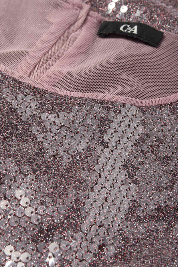 Women - Bodycon sequin dress - dark rose