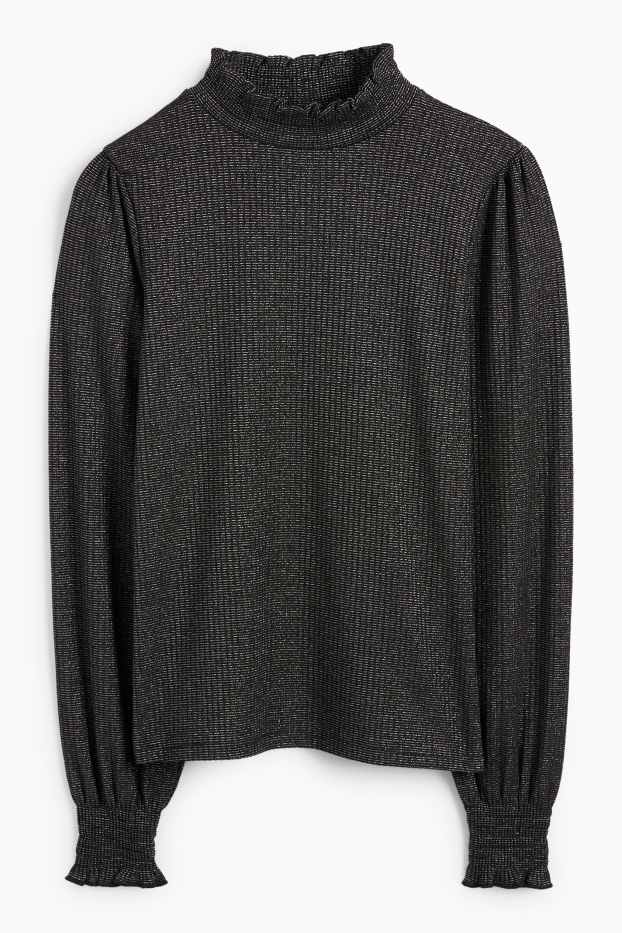 Mujer - Jersey - de canalé - negro
