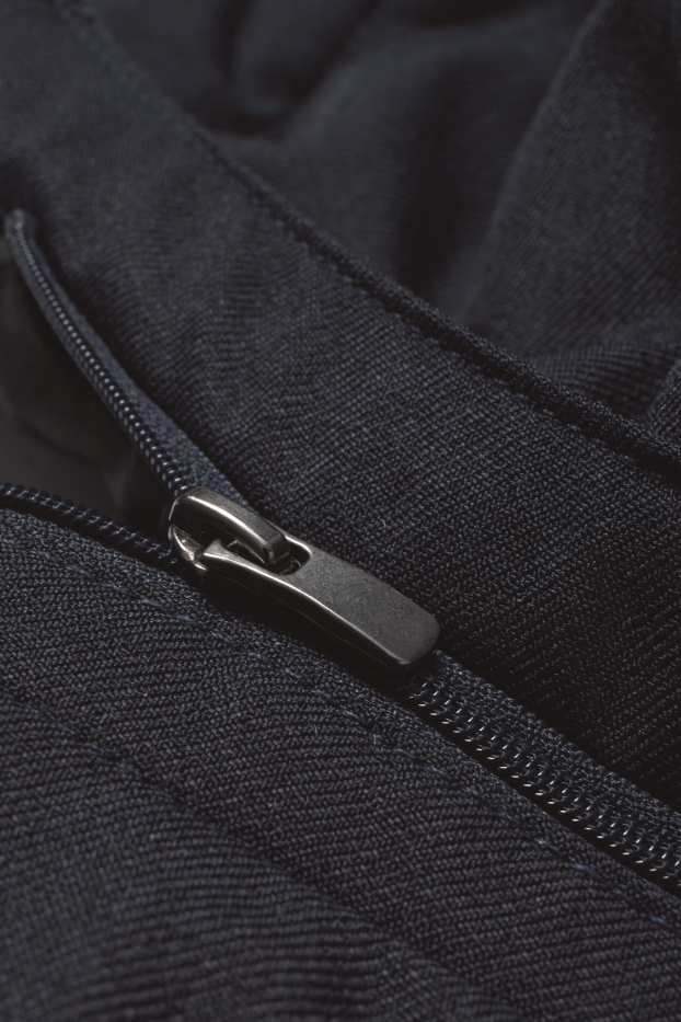 Men - Quilted parka with hood - water-repellent - dark blue