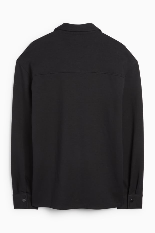 Hommes - Veste-chemise - relaxed fit - col kent - noir