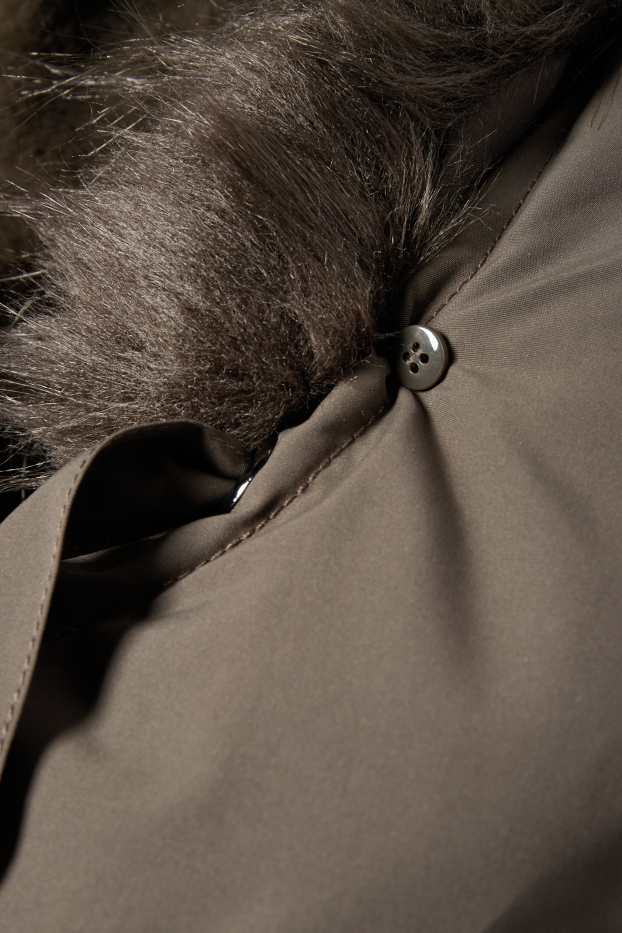Femmes - Parka à capuche - doublée - finition déperlante - kaki