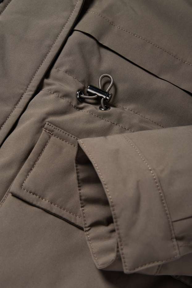 Femmes - Parka à capuche - doublée - finition déperlante - kaki
